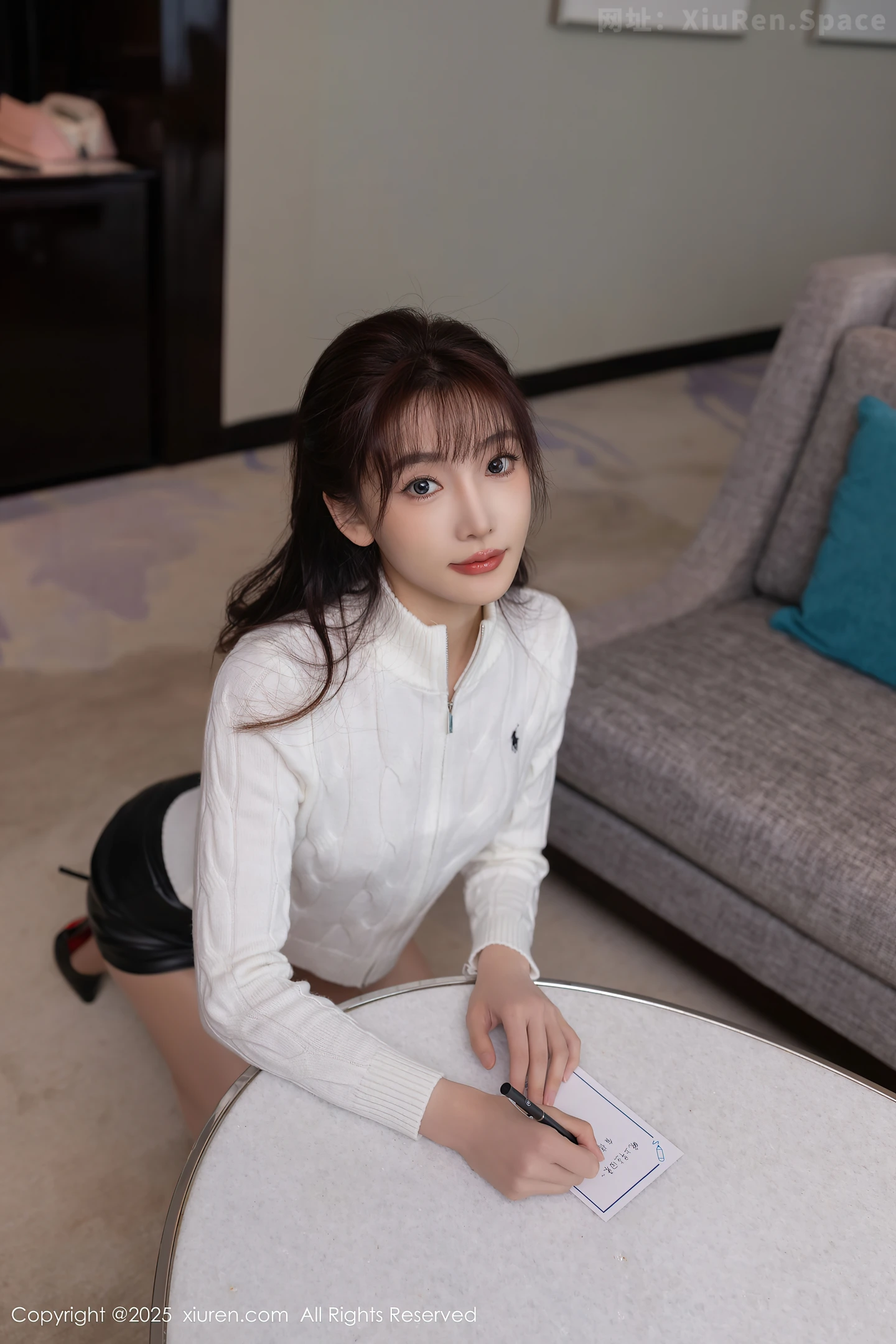 图片[6]-[XiuRen秀人网] VOL.9852 模特陆萱萱白上衣配黑皮短裙露性感情趣内衣秀曼妙身姿诱惑写真81P-秀人网官方网站